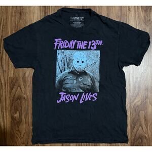 Friday the 13th Jason Lives Horror Movie T-Shirt Black Mens Size M Halloween